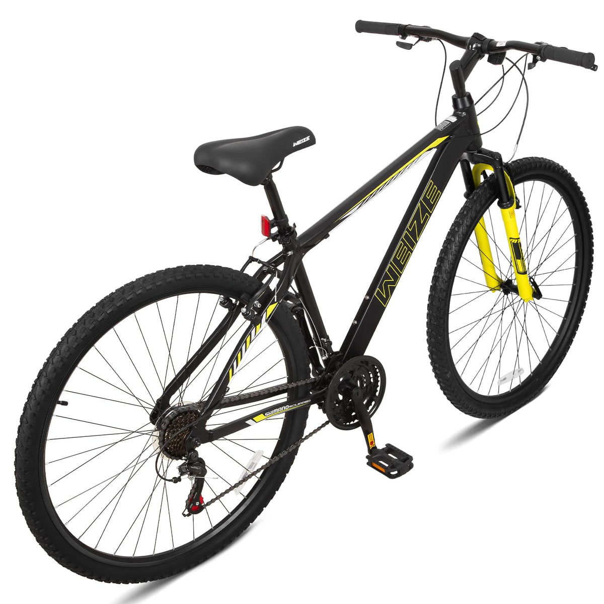 WEIZE Hardtail Mountain Bike, 29 Inch Wheels Outdoor Cycling Bike, 21-Speed Trigger Shifter, Aluminum Frame for Men and Women, Comfort Saddle, MTB Bicycle with Suspension Fork, Black
