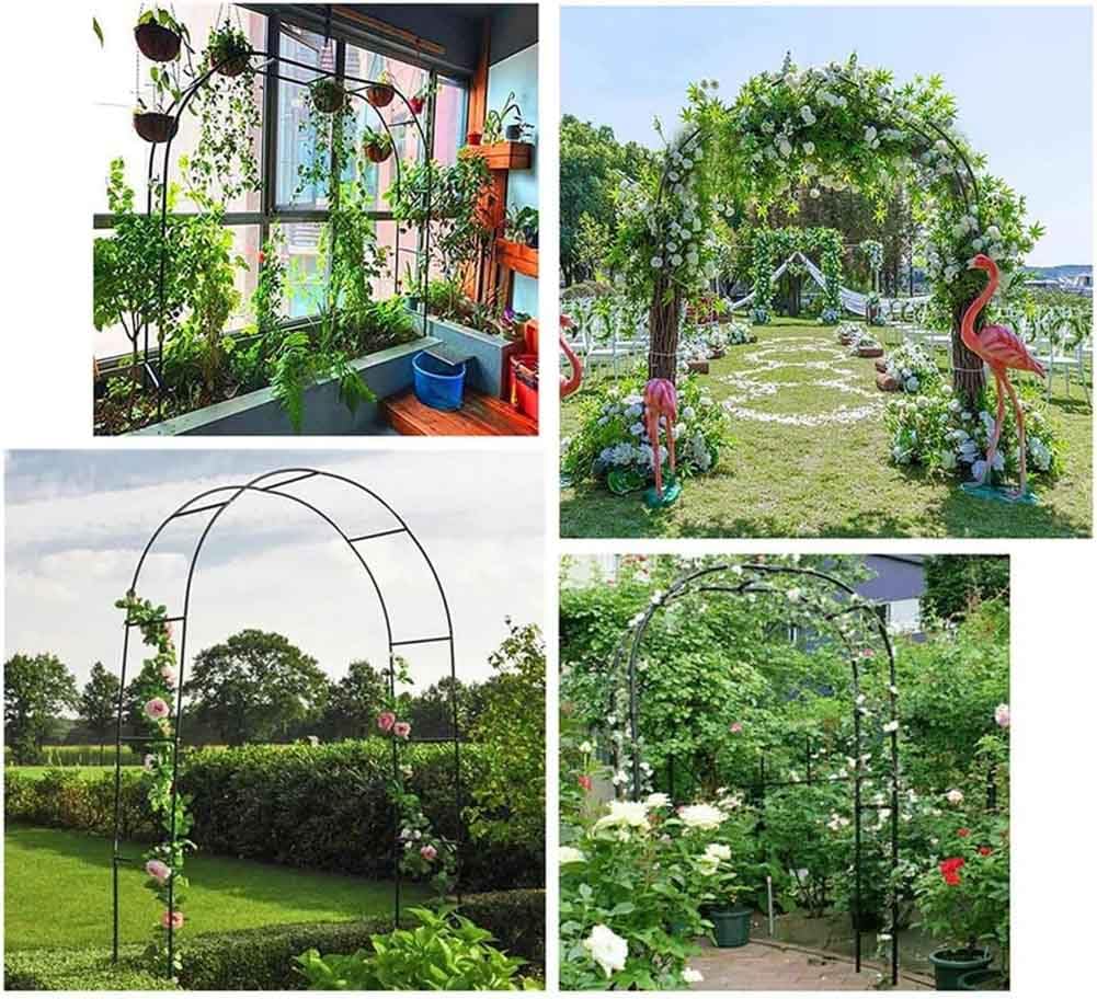 Green Rose Arch for Ceremony and Wedding Decoration Metal Outdoor & Indoor Trellis for Climbing Plants Weatherproof & Easy Assembly 2.4M Wide x 2.2M High Reconfigurable Design for