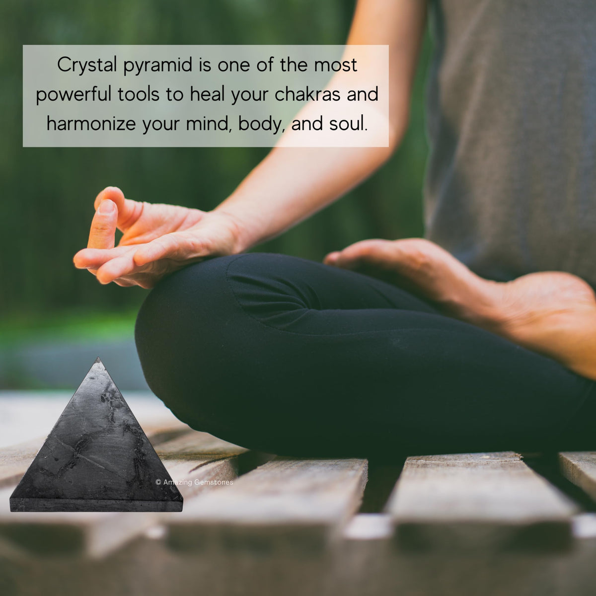 Amazing Gemstone Shungite Pyramid Crystal Healing Stones - 2" Great Pyramid Figurine of Natural Stone Pyramid for Meditation, Reiki, Chakra Balancing and Crystal Pyramids Grid