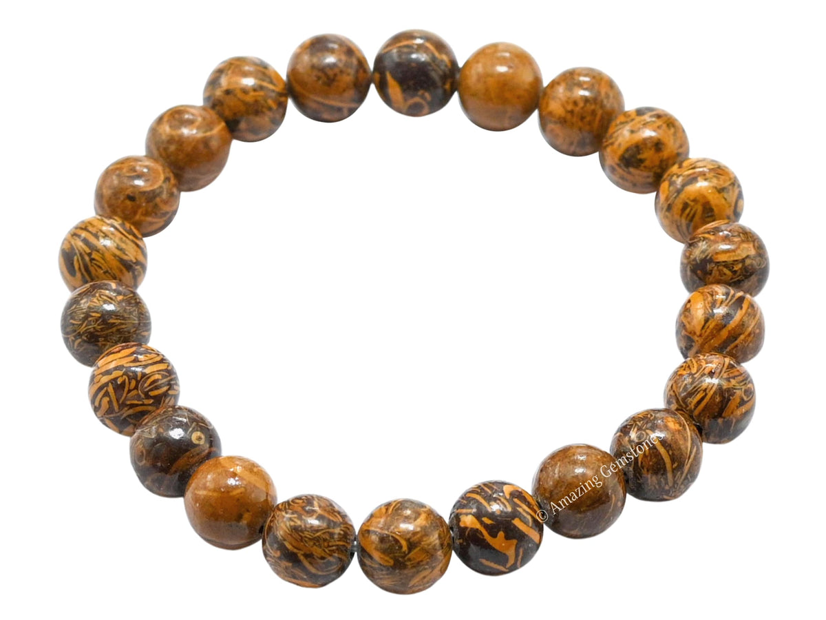Amazing Gemstone Crystal Bracelet for Women Men's Gifts - Protection Healing Crystal Bracelet - 8mm Gemstone Beaded Stretchable Bracelet Pulseras Para Hombres Mujer Stocking Stuffers Mothers Day Gift (Mariyam Jasper)