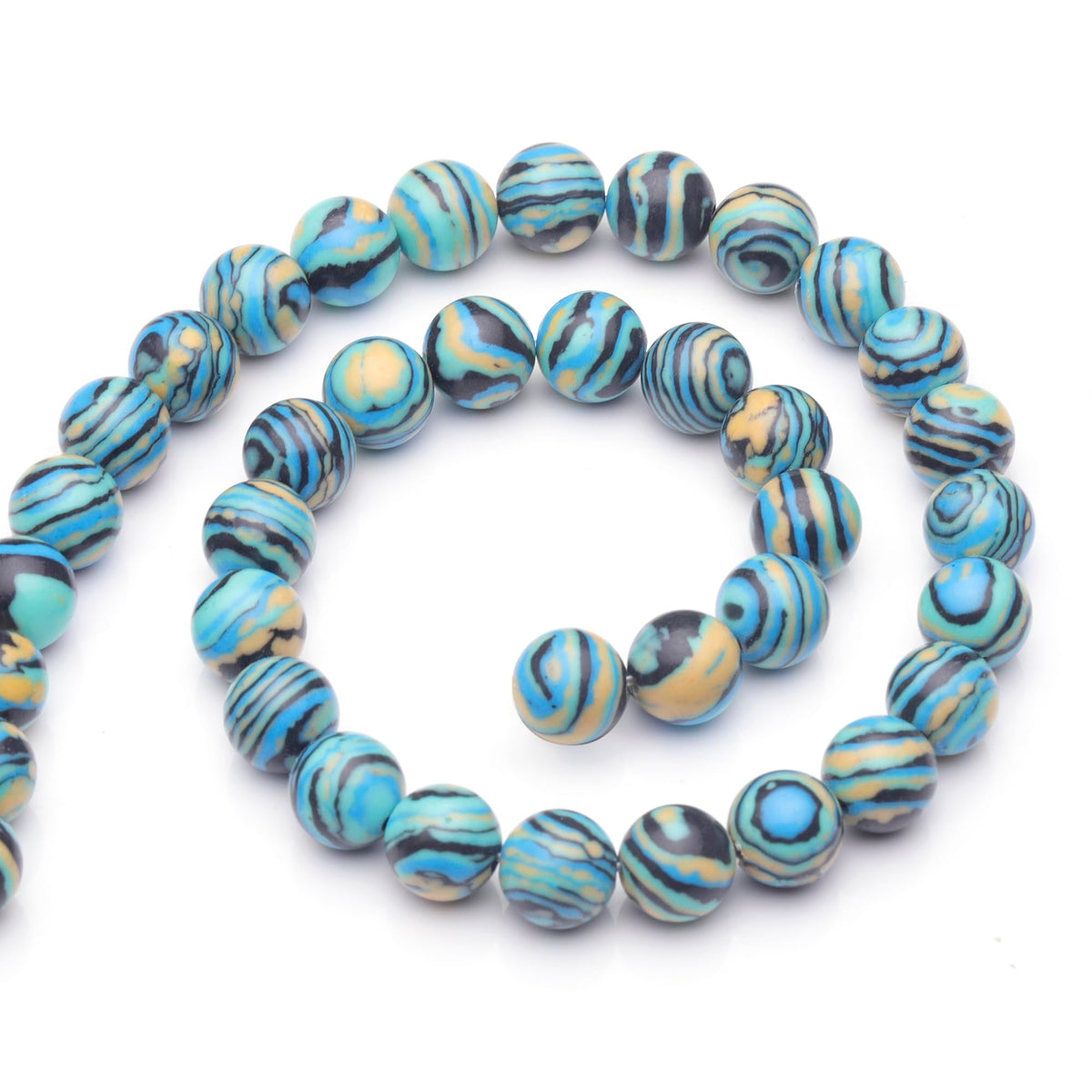 Youngbling Natural Gemstone Beads for Jewelry Making,10mm Blue Malachite Polished Round Smooth Stone Beads for Bracelet Necklace 15 Inch(Blue Malachite,10mm)