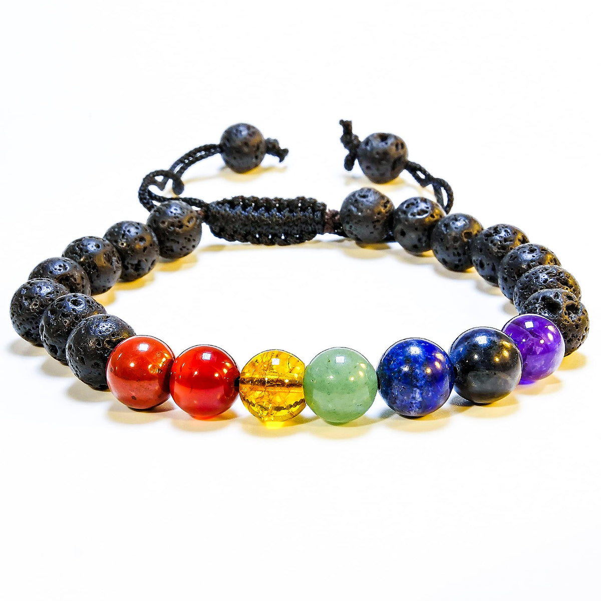 ANAYA AGATE Healing Crystal Bracelet – Chic Gemstone Bracelet for Men and Women – 8mm Round Bead Bracelets for Spiritual Healing, Protection, Positive Energy - 7 Chakra, Lava