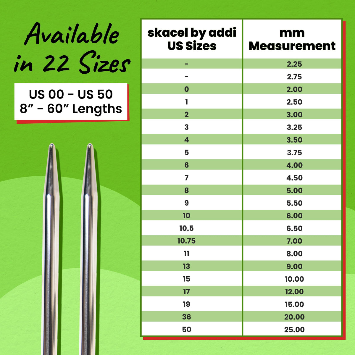 skacel by addi Turbo Circular Knitting Needles, Fixed 40 Inch (100 cm) Plated Brass Tips with Flexible Nylon Cord, 5 mm (US Size 8)