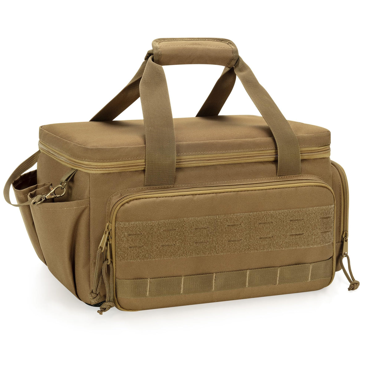 Rexmica 14-Inch Tool Bag with Anti-friction Bottom, Hand Tool Storage Organizer for Men, Tactical Range Bag, Multi-purpose Work Tote for Repairman, Carpenters, Handyman, Khaki