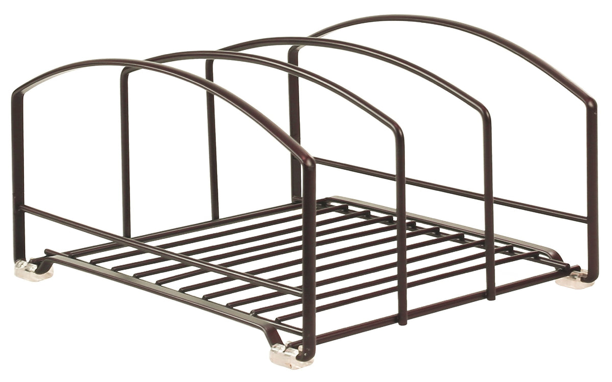 Deco Brothers Cookware Organizer Rack for Kitchen Cabinet, 3 Slot Holder, Bronze