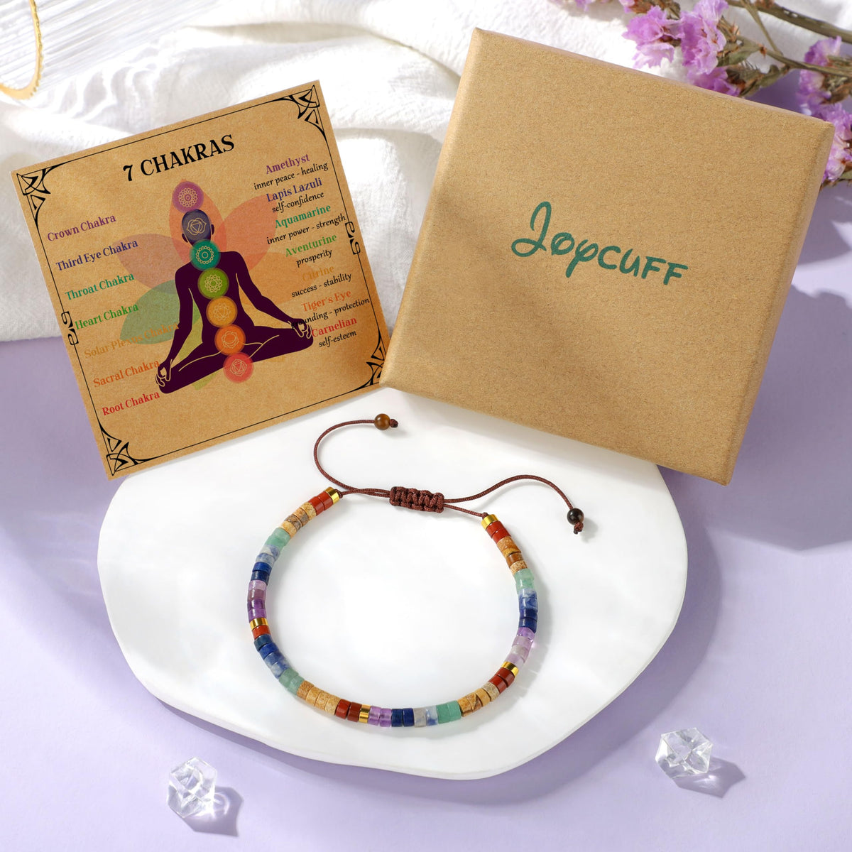 JoycuFF Chakra Bracelets for Women Crystals and Healing Stones Bracelets Crystals Healing Bracelet for Women Christmas Gifts for Woman Spiritual Anxiety Relief Items Bracelets for Woman