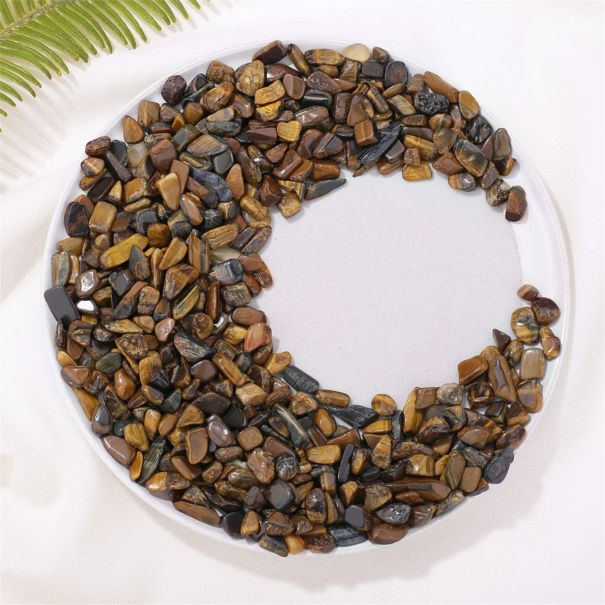 Tiger Eyes Aquarium Gravel Rocks Natural Tumbled Healing Crystal Chips Bulk Gemstones Tumbled Crushed Stones for Fountain Vase Filler Planters Decorative Fish Tank Potted Reiki Energy Balancing 0.44lb