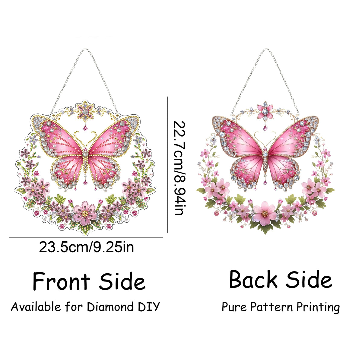 DIY Hanging Diamond Art Kit for Adults, 5D Acrylic Gem Art Window & Wall Pendant, Diamond Painting Ornament for Home Decor (Butterfly)