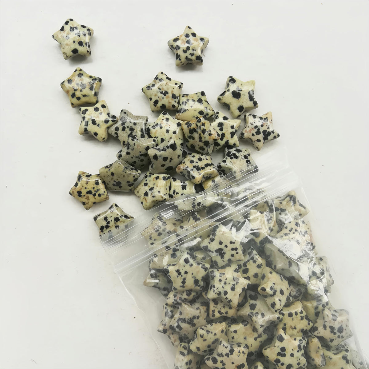 Sunshcat Natural Speckle 10Pcs Star Shaped Thumb Crystals and Healing Stone,0.6" Haped DIY Jewelry Pendant 
