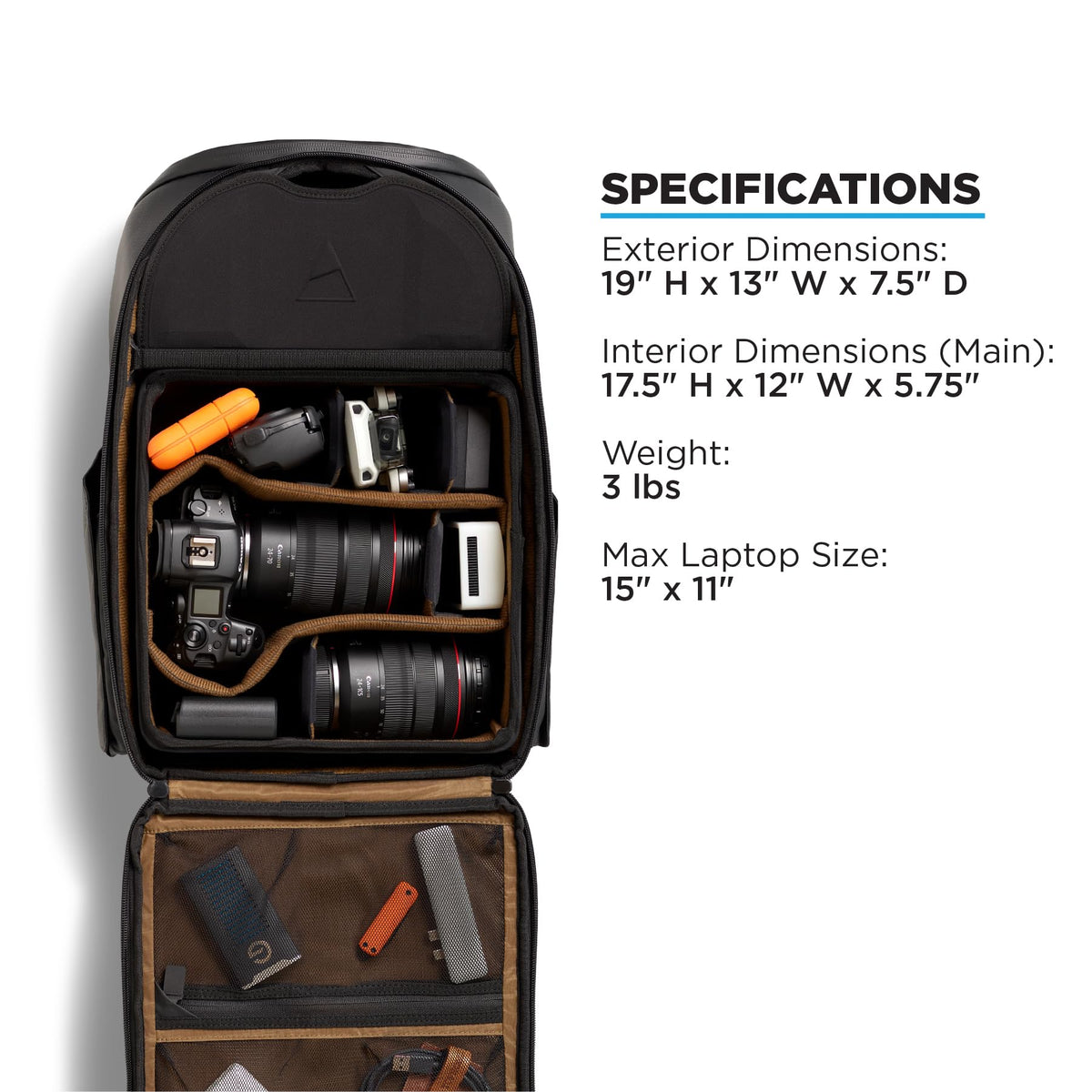 NOMATIC Peter Mckinnon Camera Pack 25L, Ladder - DSLR Camera Backpack for Men And Women, Extra Large Photography Bag, Travel Camera Backpack, Weekend Bag