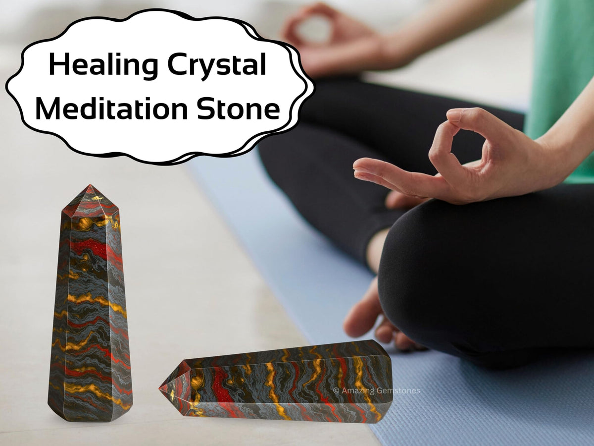 Amazing Gemstone Iron Tiger Eye Crystal Towers - Natural Healing Crystal Point Obelisk for Reiki Healing and Crystal Grid (3" to 4" INCH)
