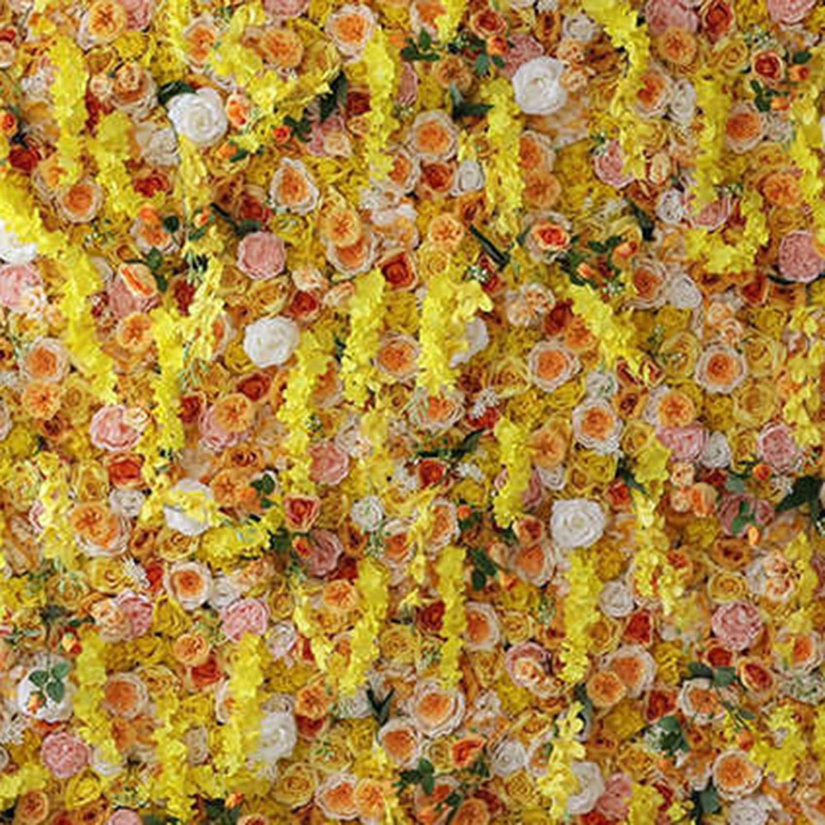 JIIPOREGJ Handmade Yellow Flower Roses Wall Large Artificial Flower Wall Backdrop Panels,Rose Wedding Backdrop 3D Floral Wall Fabric Flower Wall for Party Baby Shower Br,One Color,1m*1m/3.28 * 3.28FT