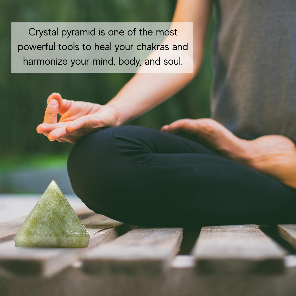 Green Aventurine Pyramid Crystal Healing Stones - 1.5" Great Pyramid Figurine of Natural Stone Pyramid for Meditation, Reiki, Chakra Balancing and Crystal Pyramids Grid