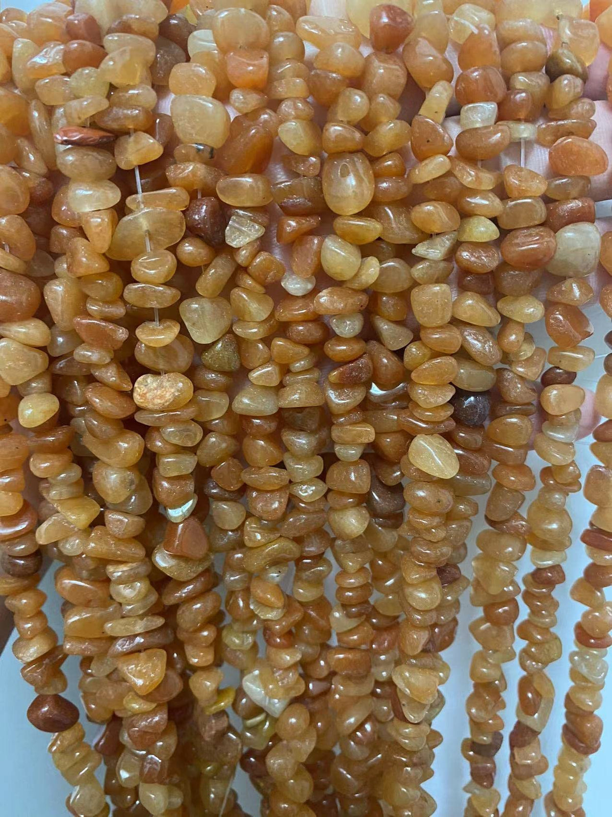 jodaying 7-8mm Natural Red Aventurine Gemstone Chips Healing Gravel Bracelets Necklace Kit Irregular Tumble Stone Beads DIY Crafts Design Jewelry Making 32"