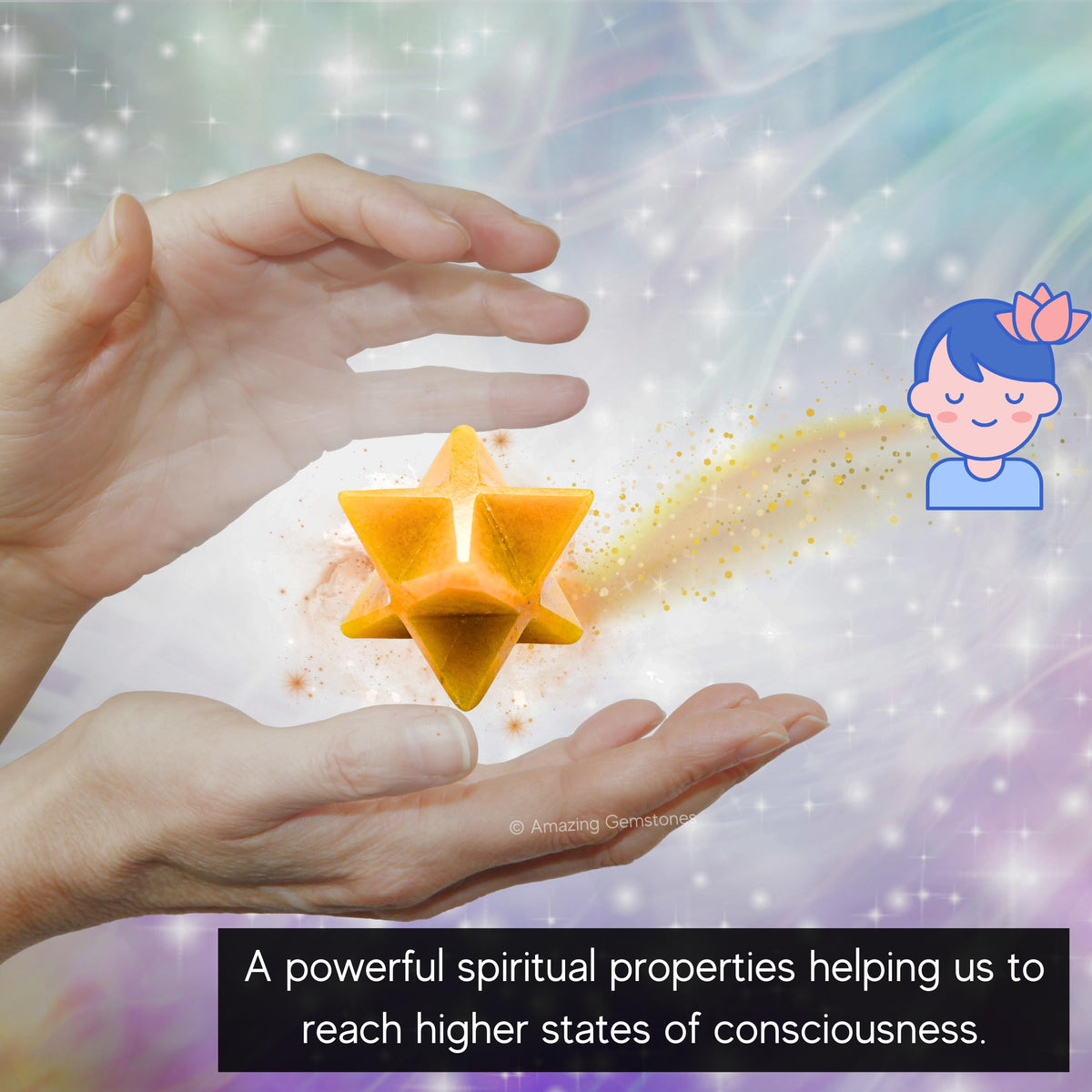Amazing Gemstone Yellow Jasper Merkaba Crystal - 0.75 Inches Metaphysical Merkaba Star for Meditation - Energetic Tetrahedron Crystal and Healing Stones and Healing (15-20mm)