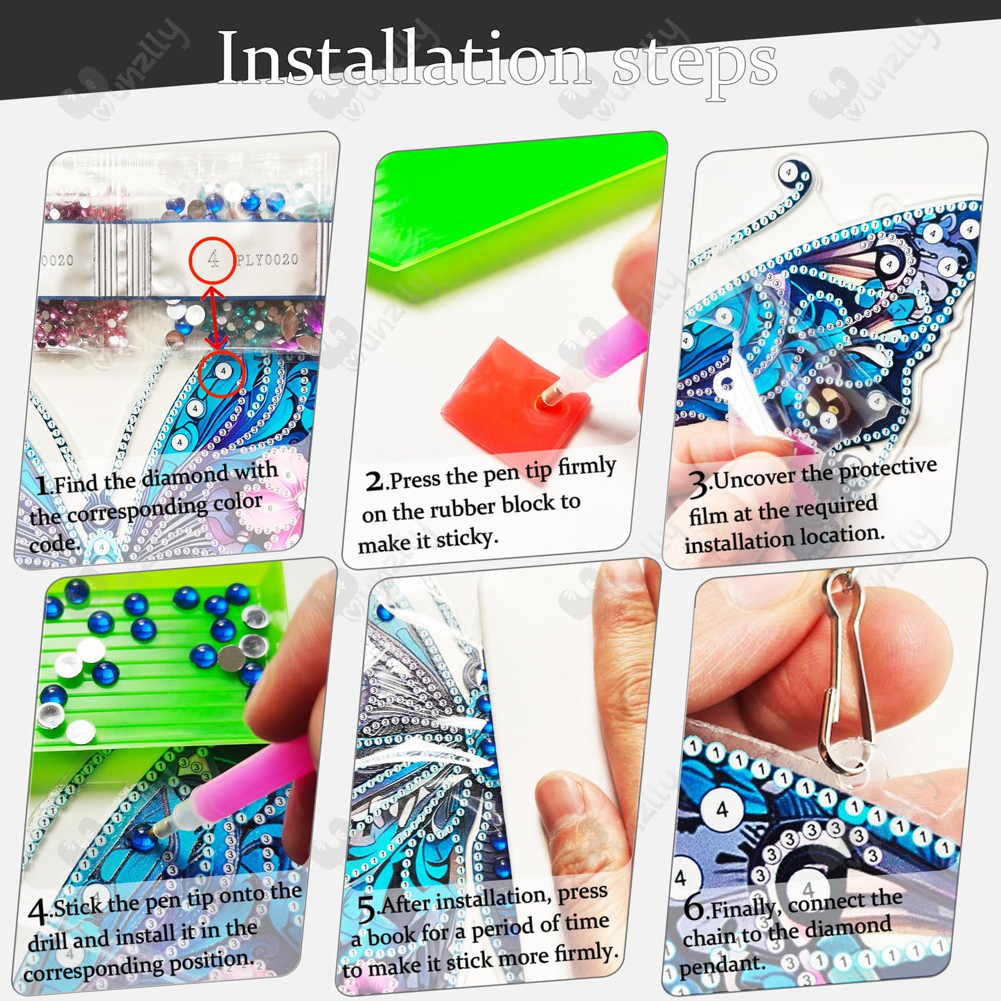 Yunzlly DIY Hanging Diamond Art Pendant Kit, Special Crystal Double Sided Diamonds Painting Ornament Kit for Adults, Acrylic Gem Painting Board for Window&Door&Wall (Lighthouse)