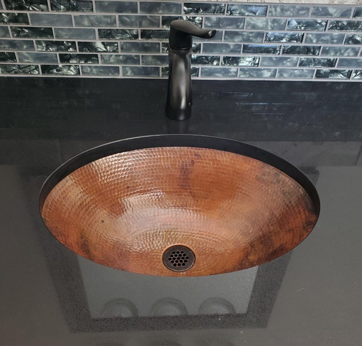 Simply Copper 19" Oval Copper Drop In or Under Mount Bath Sink in Natural Patina