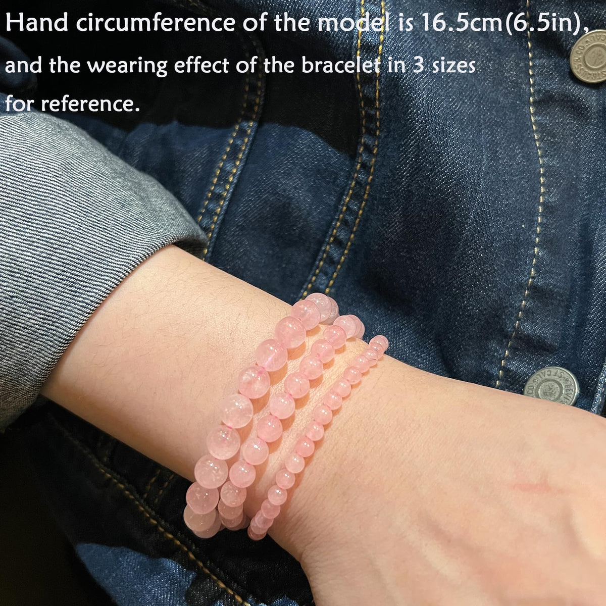 CHCCOYE 6mm Natural Healing Gemstone Bracelet Handmade Yoga Stretch Elastic Bracelet Stress Relief Crystal Jewelry for Men and Women (6mm, Rose Quartz)