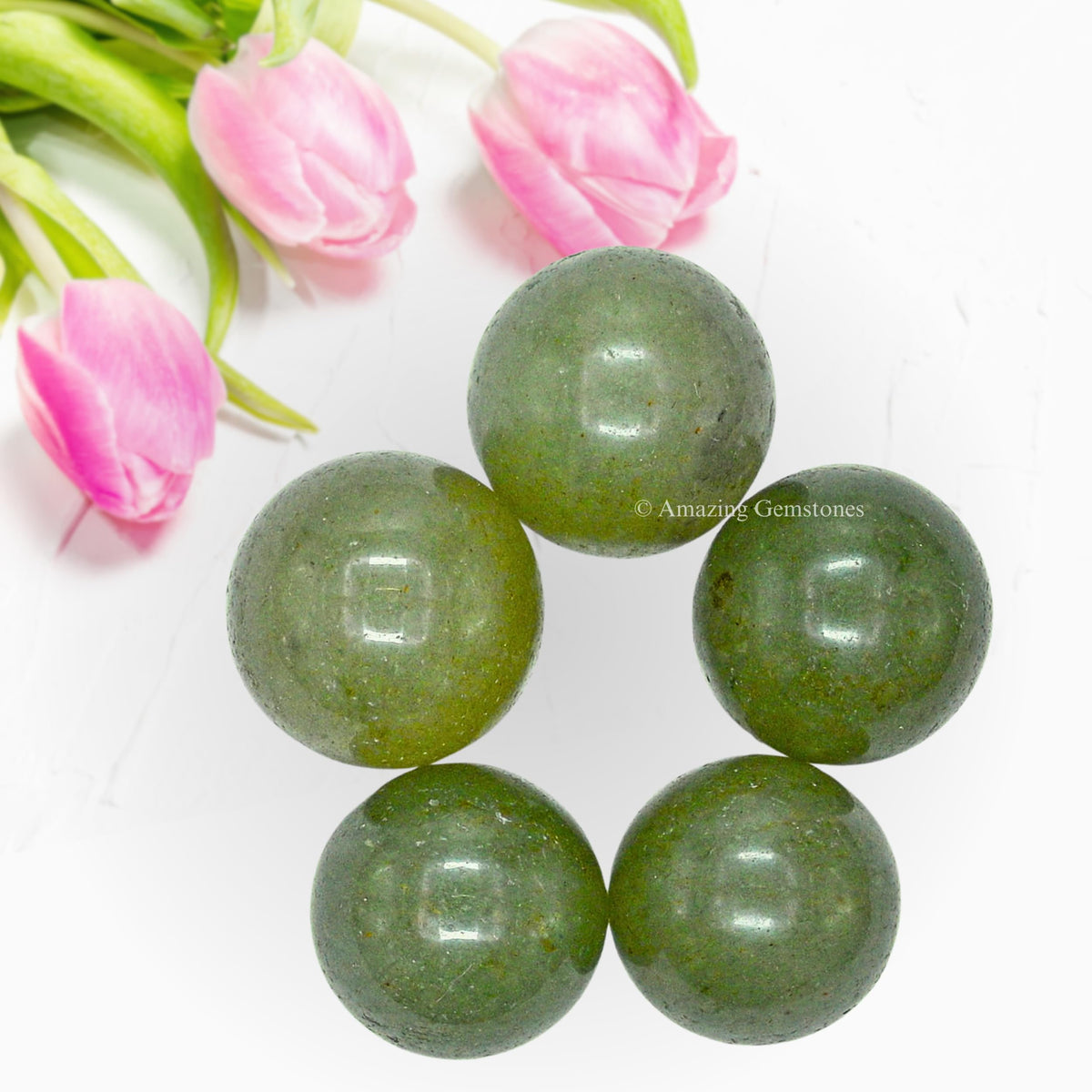 Amazing Gemstone Green Aventurine Crystal Ball - 1 Inches Crystal Sphere Meditation Balls for Witchcraft and Decorative Balls - Crystals and Healing Stones Beginners Gift (Pack of 1)