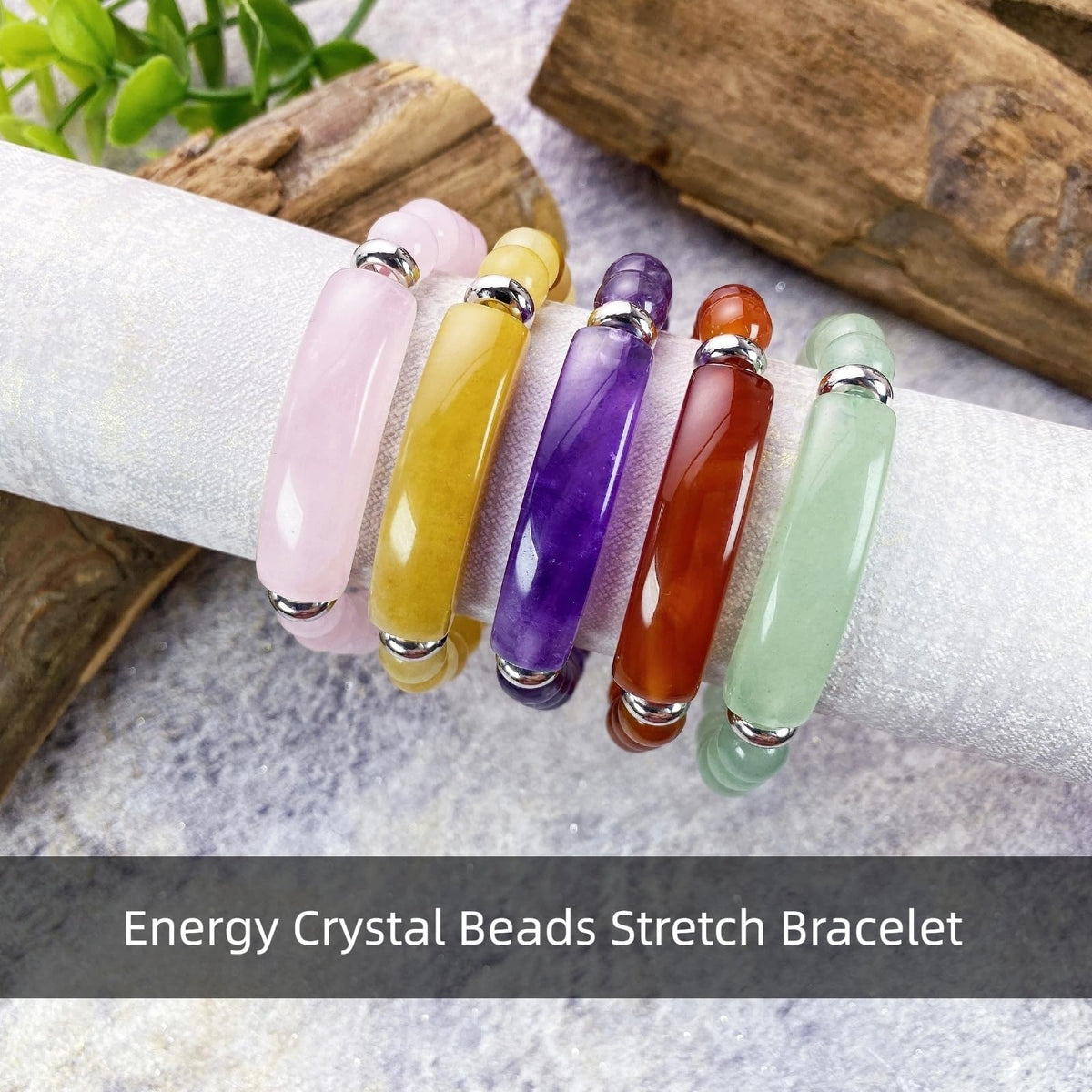 EDEN'S CALL 8mm Healing Crystal Beads Stretch Bracelet Handmade Good Luck Energy Chakra Stone Beaded Bangle, Yellow Topaz