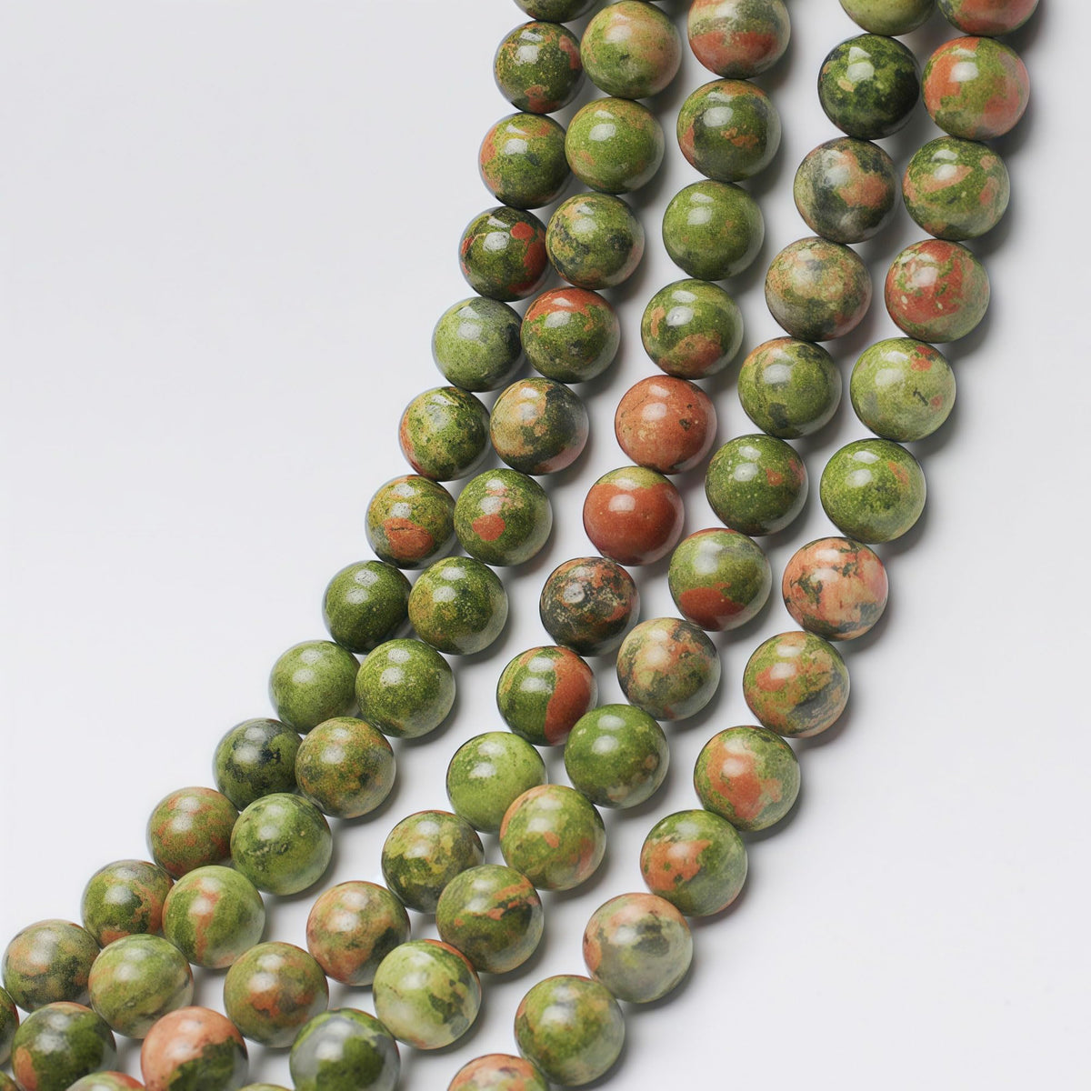 MJDCB Natural Stone Beads Unakite Round Loose Spacer Beads 15'' 4m 6m 8m 10mm 12m for Jewelry Making (6mm)