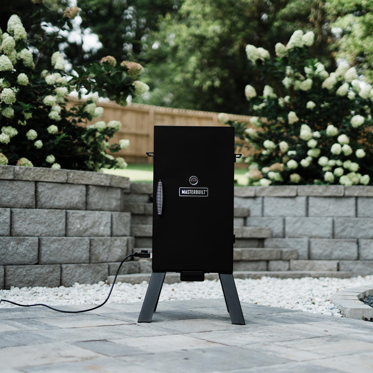 Masterbuilt® 30-inch Electric Vertical BBQ Smoker with Analog Temperature Control, Chrome Smoking Racks and 535 Cooking Square Inches in Black, Model MB20070210