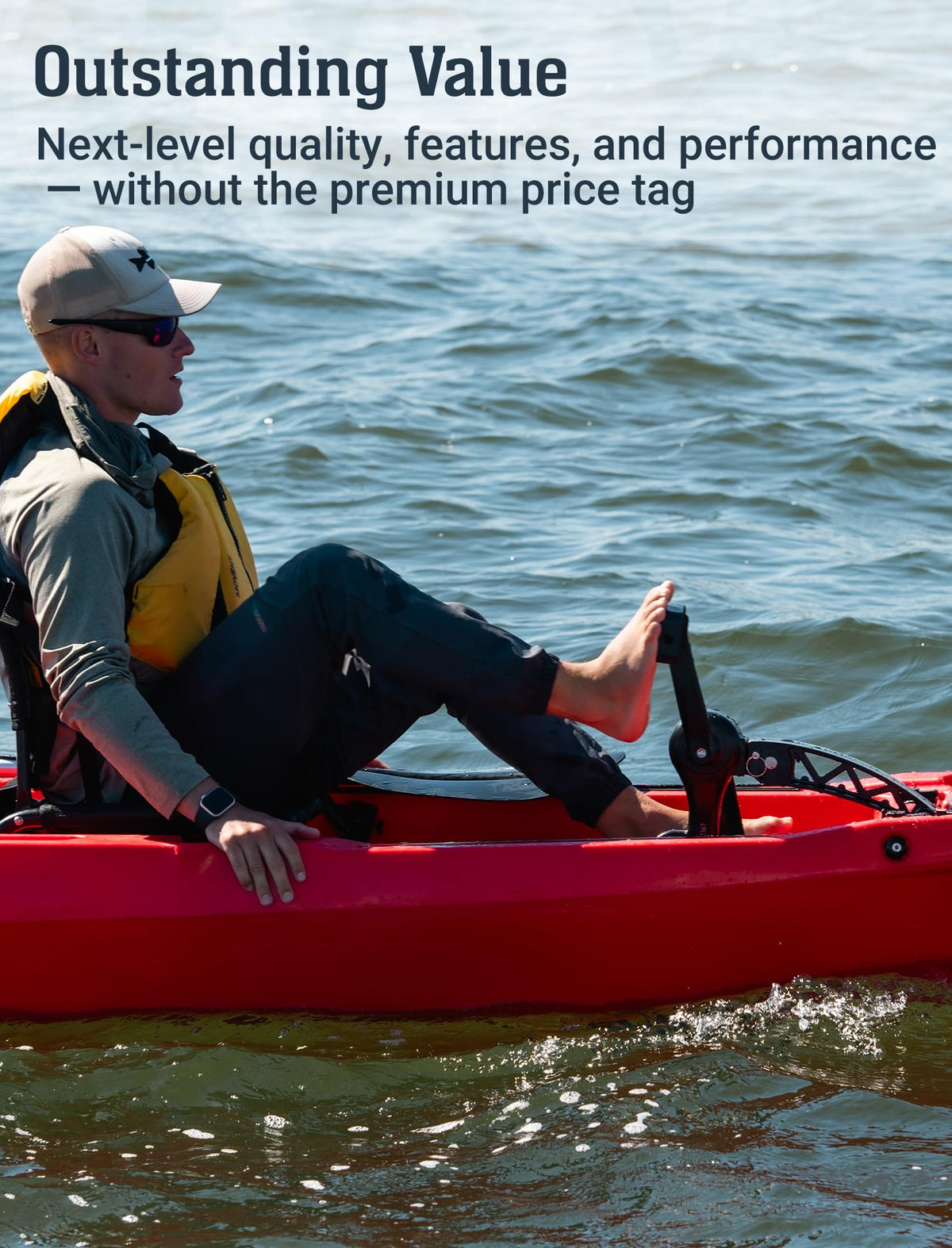 Brooklyn 12.0 Pro Single Propeller Pedal Kayak by BKC, 12 ft Sit-On-Top Fishing Kayak, Hands-Free Pedal Drive, Rudder Steering, 70 lb Hull, Rod Holders & Large Storage (Teal)