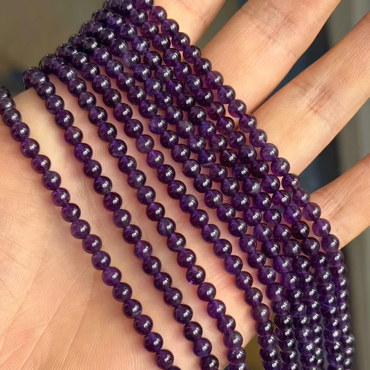 MJDCB 5A Natural South Africa Amethyst Gemstone Round Stone Beads for Jewelry Making DIY Bracelet Necklace (4mm)