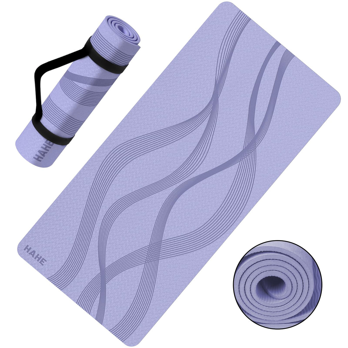 Yoga Mat High Density Exercise Mat, 76"x32"x0.27"Thick Wide & Large Yoga Mat for Women Men, Professional POE Workout Mat for Yoga, Pilates, Fitness & Stretching (Lavender Purple)