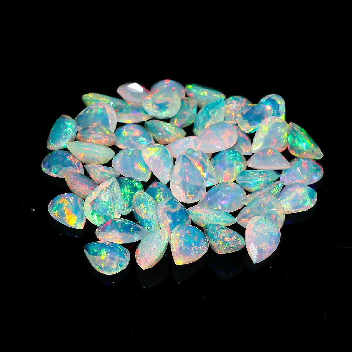 2 Pcs,9X7 MM, AURA GEMS Natural Ethiopian Opal,Briliant Cut, Pear Shape, Jewelry Making Supply, Chakra Energy Healing Gemstone, Real Crystal, Birthstone, Wholesale deal