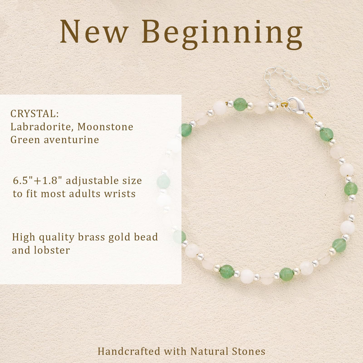 Kenailw Retirement Bracelet for Women Coworker Boss Gifts Crystals Best Friend Inspirational Farewell Leaving Housewarming Going Away Divorce Nurse Birthday Natural Stones Jewelry