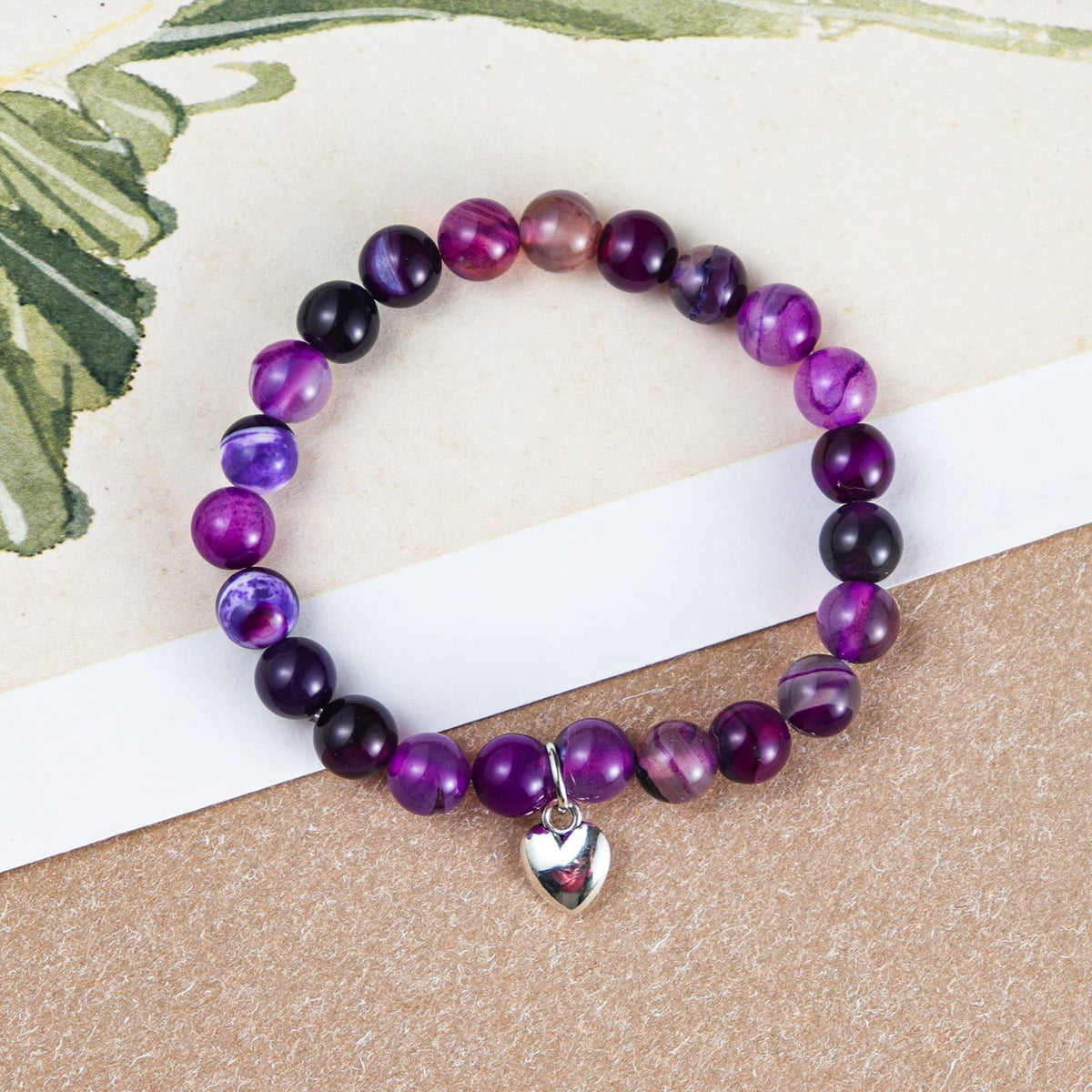 Inspirational Bracelets for Women Natural Stone Healing Relaxation Chakra Bracelet Gifts for Birthday Christmas Mothers day Valentines Thanksgiving Teacher Appreciation Gifts for Mom Best Friend Sister Women(A Amethyst)