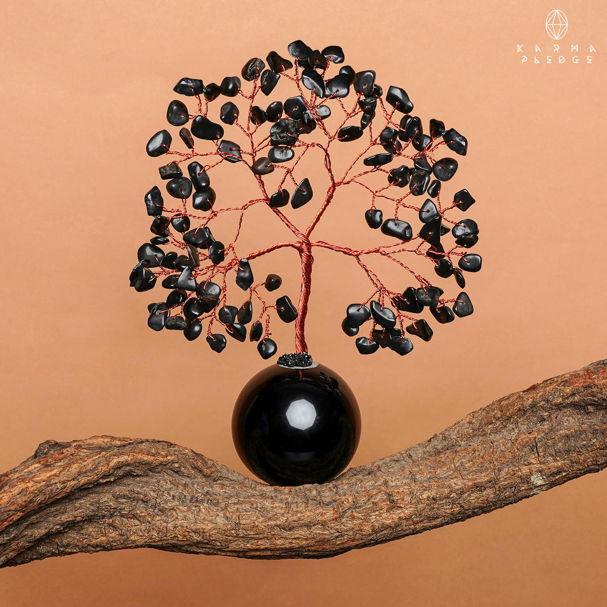 Black Obsidian Crystal Tree of Life Birthday Gifts for Women, Handmade Home Decor, Office, Room Decoration, Reiki Healing Crystal Chakra Tree for Money, Positivity, Good Luck Gifts for Her, Mom & Dad