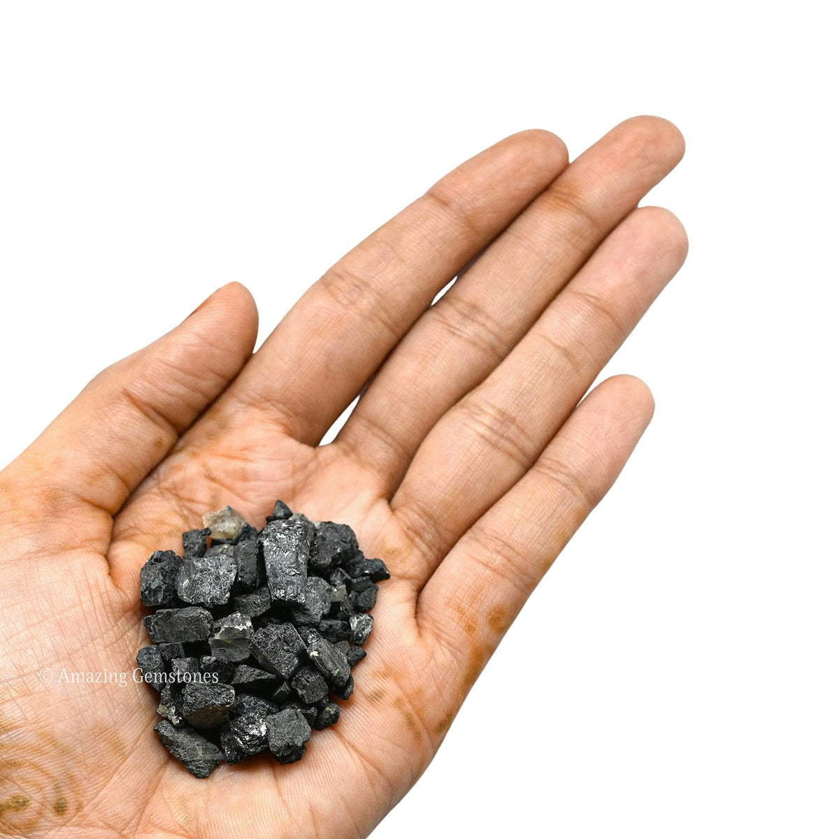 Black Tourmaline Crystal Chips Aquarium Gravel Rocks - Black Tourmaline Chips Bulk Fish Tank Gravel, Small Tumbled Stone Chips and Tiny Crystals for Decoration (Natural AAA Grade Gemstones)