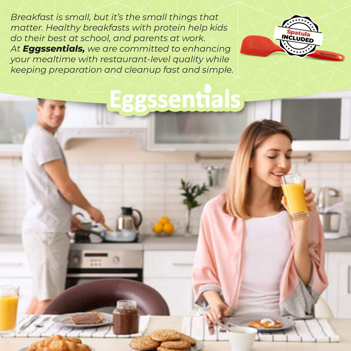 Egg Poacher - Eggssentials Poached Egg Maker, Stainless Steel Egg Poaching Pan, Poached Eggs Cooker Food Grade Safe PFOA Free with Spatula.