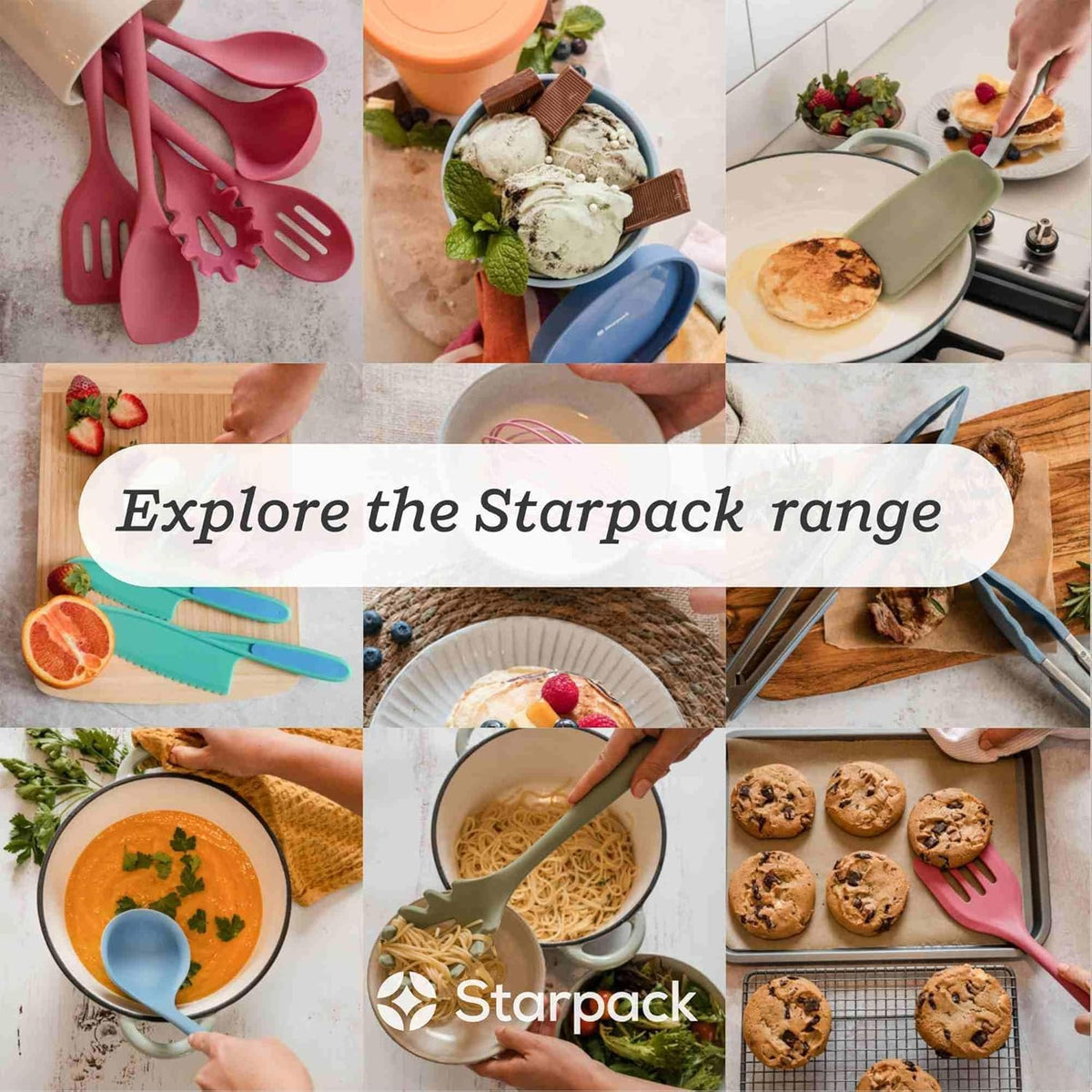 StarPack 'Freeze The Day' Homemade Ice Cream Containers (2-Pack, 1 Quart) - Airtight Silicone Lids, BPA-Free Reusable Ice Cream Freezer Containers with Lids, Stackable - Sage and Pink