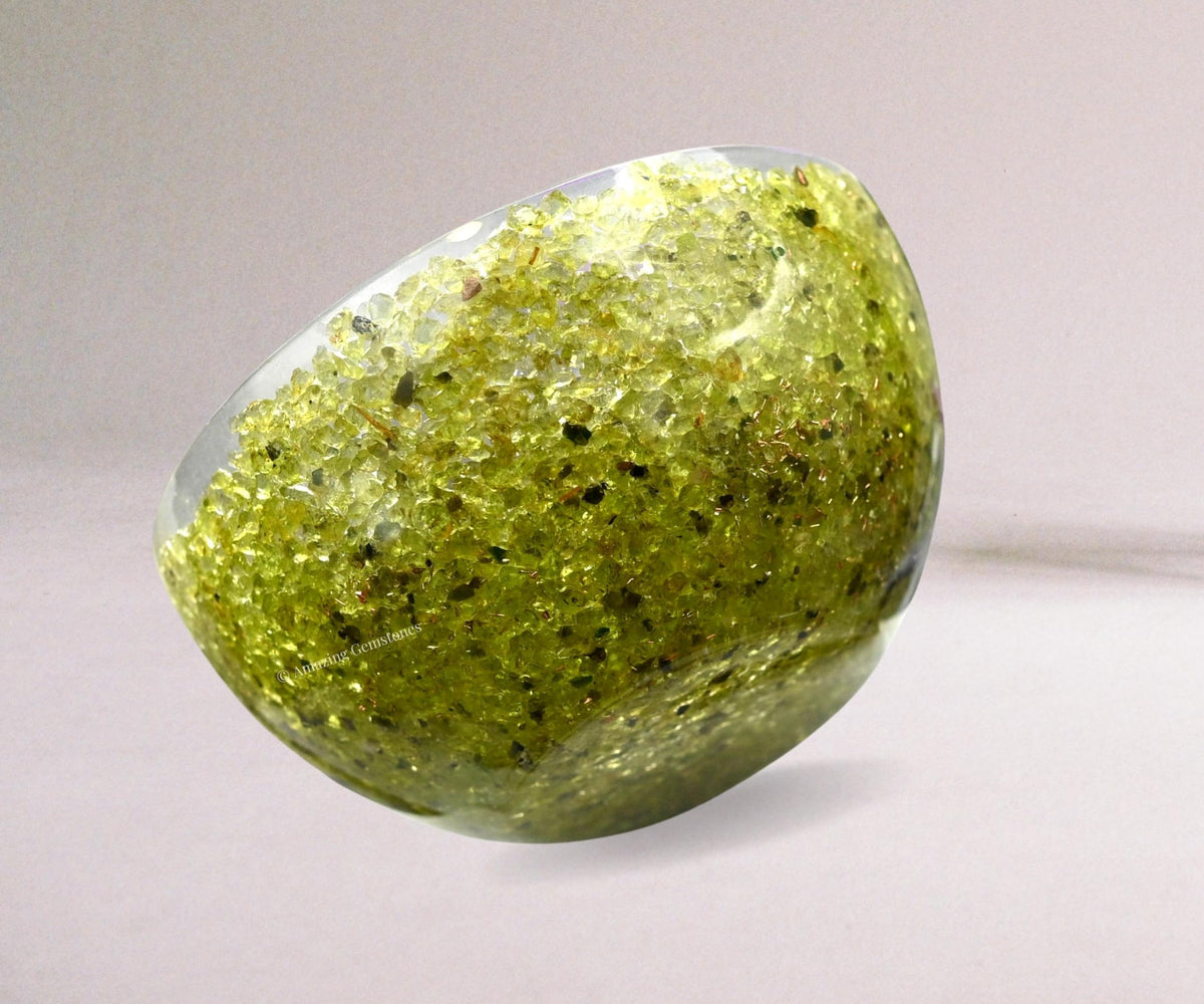 Amazing Gemstone Peridot Orgonite Orgone Crystal Gemstone Bowl - 2" Orgonite Peridot Crystal Bowl for Meditation, Crystals and Healing Stones Gift and Protection