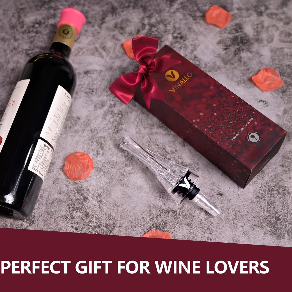 Wine Aerator Pourer Spout Diffuser - Wine Decanter with Aerator Attaches to Wine Bottle for Enhanced Flavor | Premium Quality Wine Air Aerator with Reusable Silicone Wine Stopper | No Drip or Spill