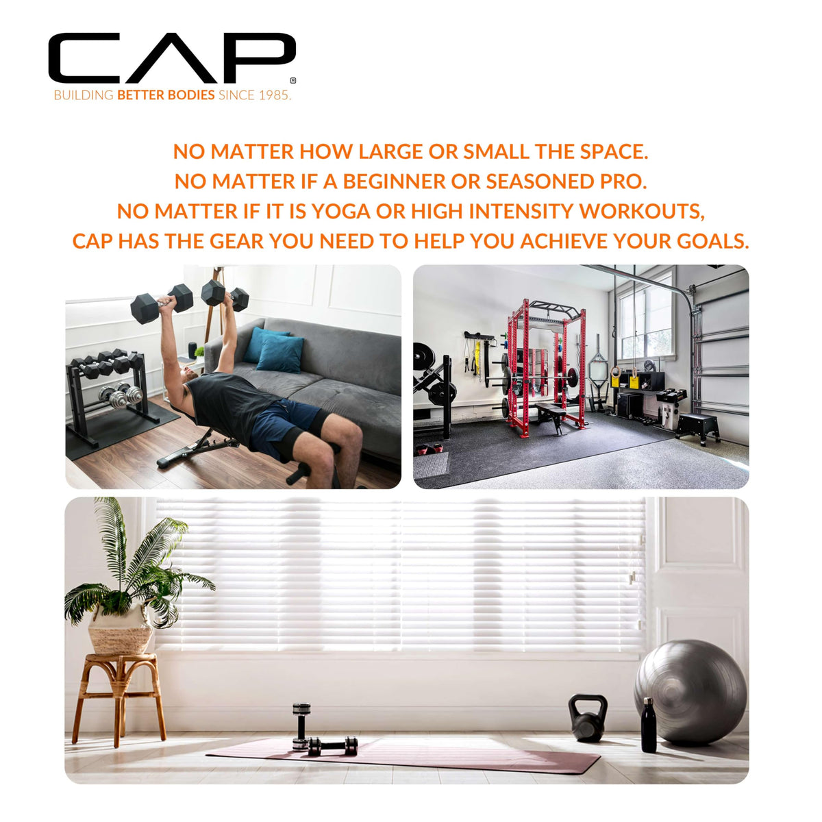 CAP Barbell Multi-Use Power Rack – Heavy-Duty Power Cage with Pull-Up Bar, Dip Handles, and J-Cup Catches – Strength Training Gym Rack for Home or Garage Gym | Orange