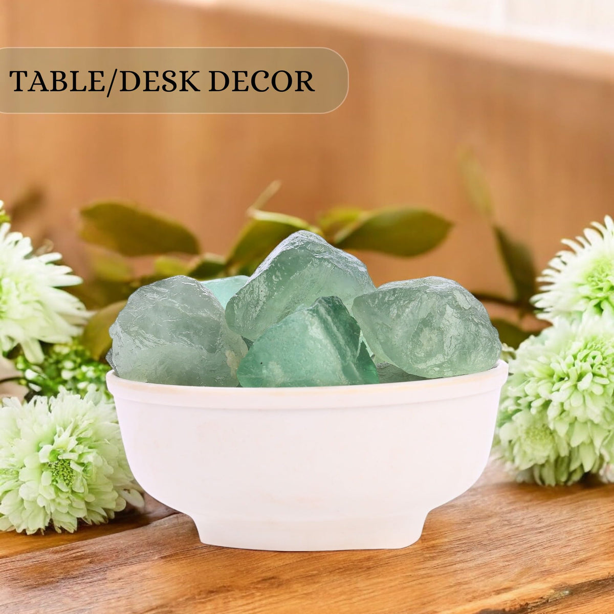 ANAYA AGATE Green Fluorite 2 Pcs Raw Crystals Rough Gemstones w/Authenticity Card, Velvet Pouch - Large 1.25–2.0" Raw Stones for Tumbling, Cabbing, Polishing, Cutting Natural Healing Crystals for Home Decor, DIY Stones