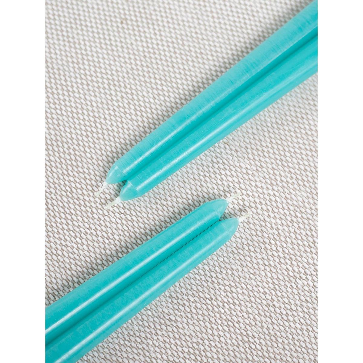 CANDWAX 10 inch Turquoise Taper Candles Pack of 4 - Unscented Smokeless Dripless Tall Candle Sticks - Perfect for Holidays, Ordinary Dinners and Special Occasions - Teal Candlesticks