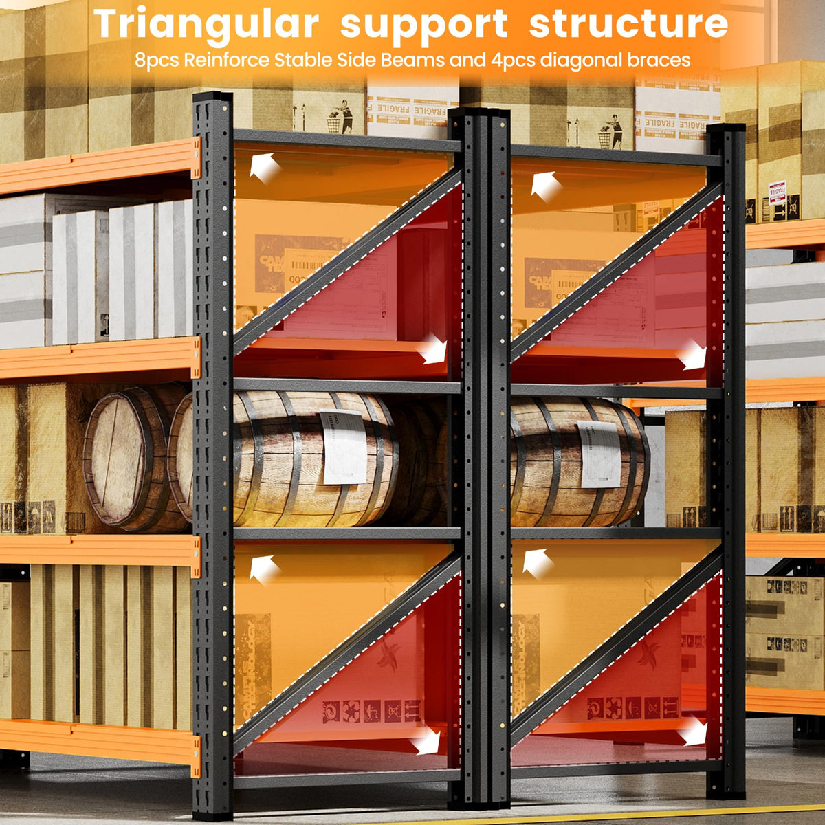 AFAIF Storage Shelves Heavy Duty, 6000LBS Metal Garage Shelving 24” Deep Storage Rack Shelf, Steel Tall Industrial Shelving, 4 Tier Adjustable Standing Shelf for Warehouse/Shop 79" W x 24" D x 79" H