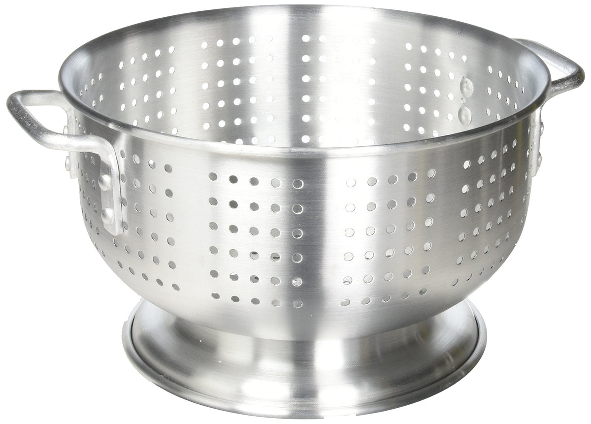 Winco Aluminum Colander with Base, 8-Quart, Medium