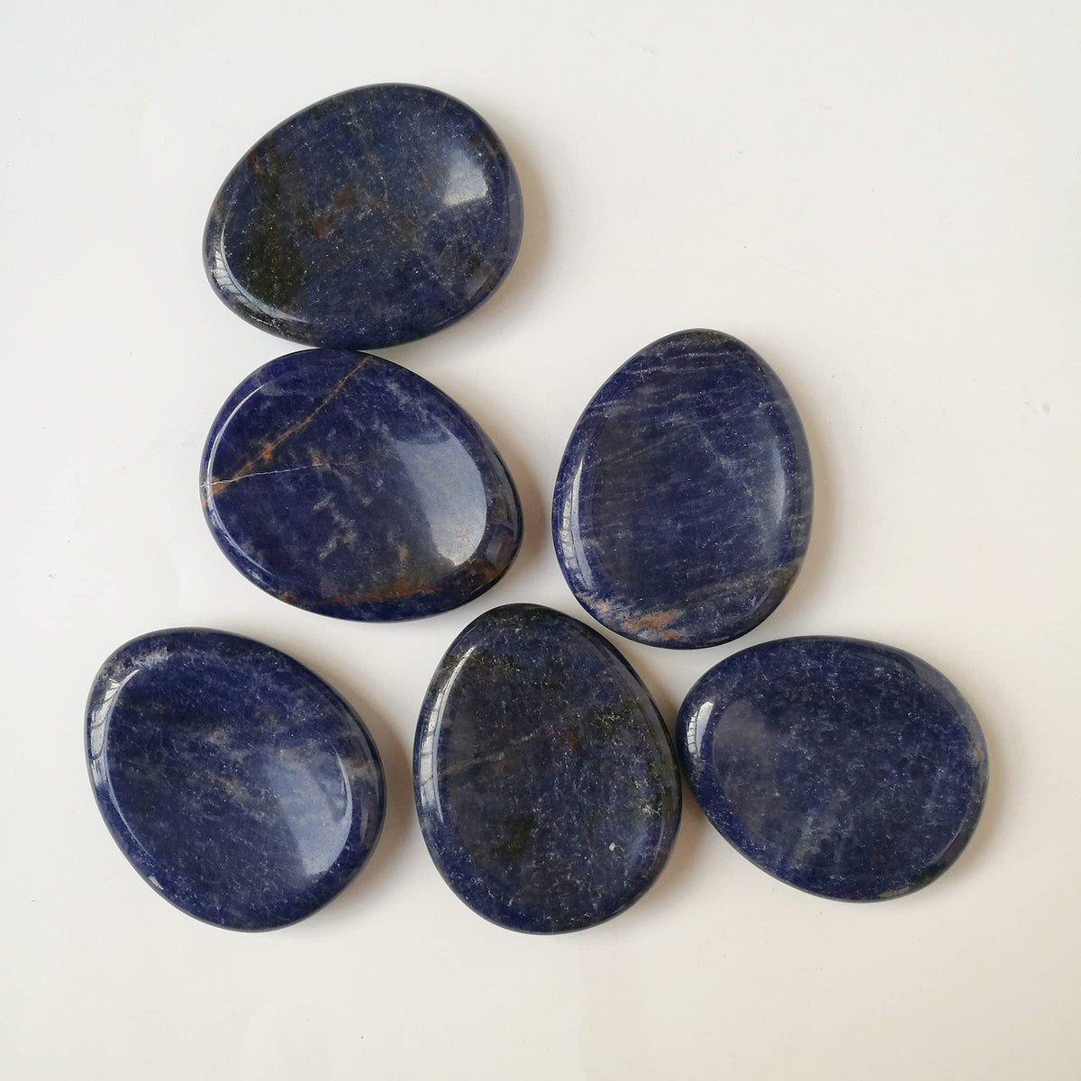 Bacatgem Natural Sodalite Water Drop Chakra Thumb Worry Stone,Stress Relax Healing Reiki Crystal Pocket Palm Stones
