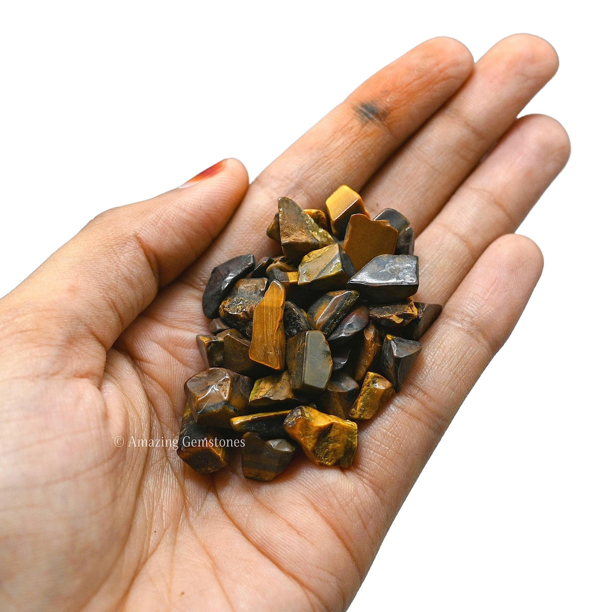 Amazing Gemstone Tiger Eye Crystal Chips Aquarium Gravel Rocks - Carnelian Chips Bulk Fish Tank Gravel, Small Tumbled Stone Chips and Tiny Crystals for Decoration (AAA Grade) (1000+ Carat Chips)