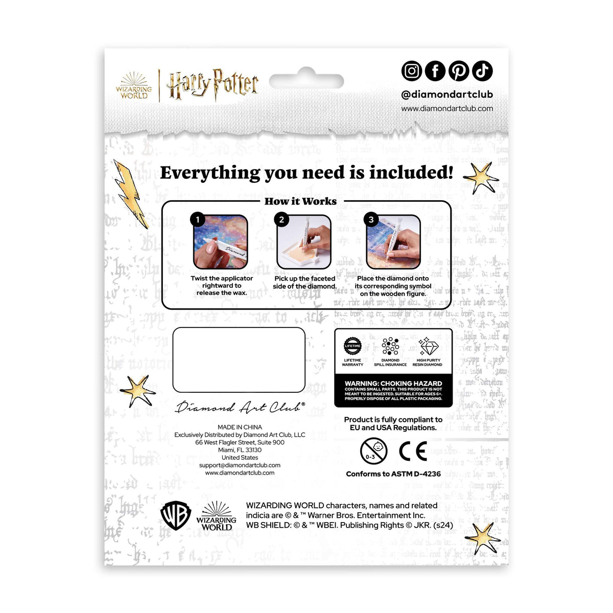 DIAMOND ART CLUB Sparkle Pals - Hermione, Diamond Painting Kit, Fun DIY Crafts for Adults, Diamond Art Craft for Beginners, 5.4" x 5.7" (Pack of 1)