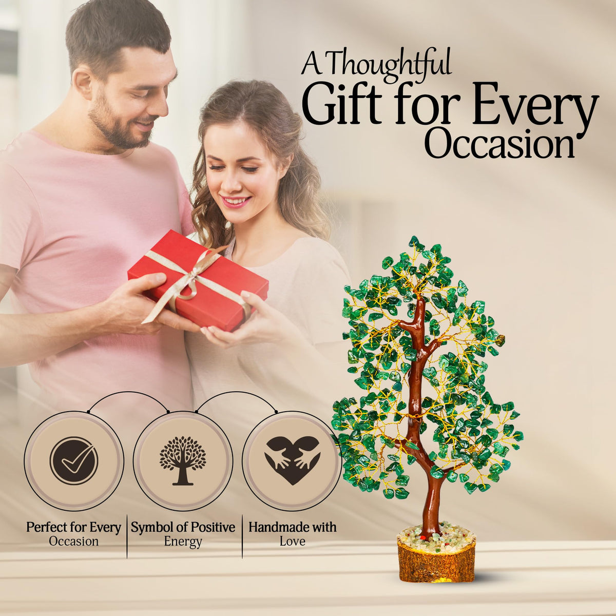 YATSKIA Green Aventurine Gemstone Tree Natural Stone Feng Shui Wire Bonsai Seven Chakra Jewelry Trees of Life Necklace Good Luck Handmade Prosperity Success Stones Gift Home Office Desk Shelves Décor
