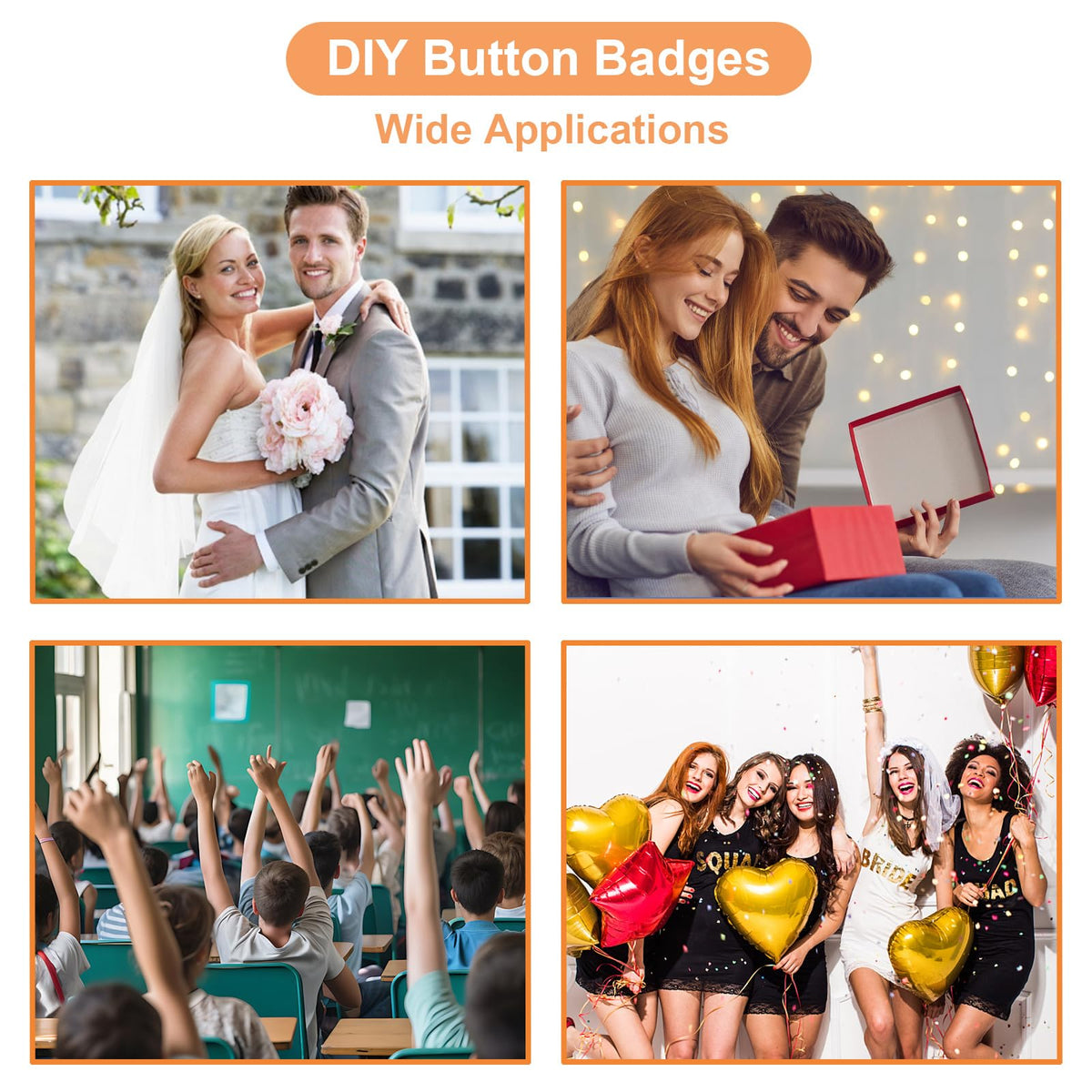 QTLCOHD 100 Pcs 3 Inch Clear Acrylic Button Pins, Custom DIY Button Maker Pin Badges Blank Round Picture Photo Buttons Making Kit for Crafts
