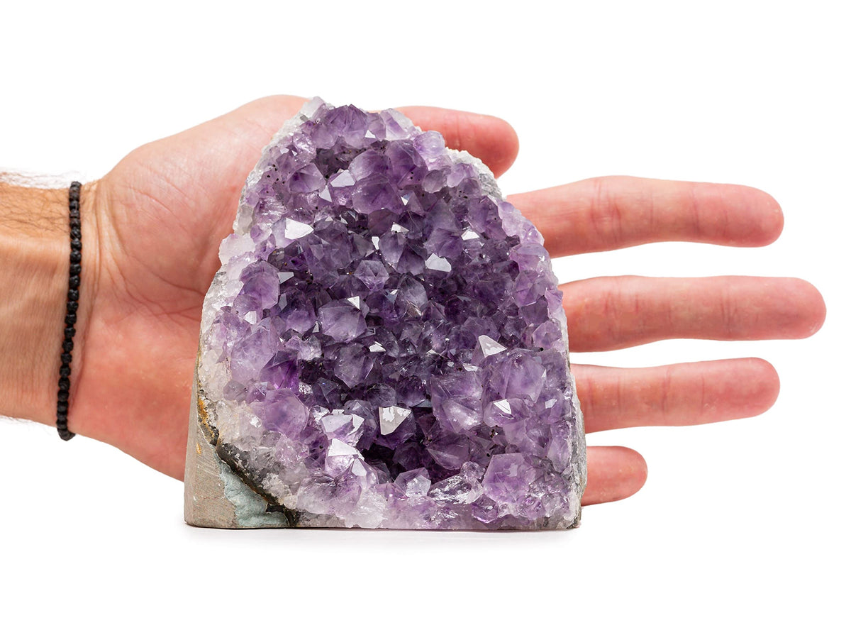 SAMSARI 1.5 to 2 Lb Amethyst Crystal Geode From Uruguay – 4" to 6" Height, Natural Large Amethyst Cluster Rock – Crystals and Healing Stones by Samsari