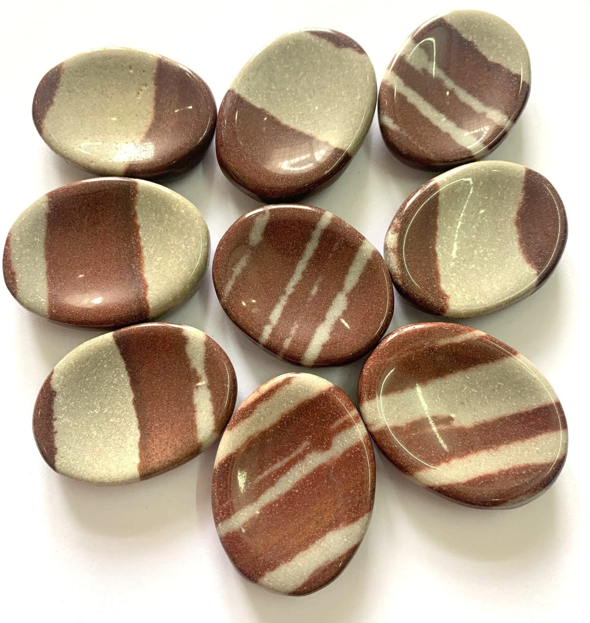 crystalmiracle Narmada Oval Worry Stone Crystal Healing Shiva Lingam Handcrafted Gemstone Reiki Men Women Feng Shui Positive Energy Love Wellness Thumb Stones for Gifts